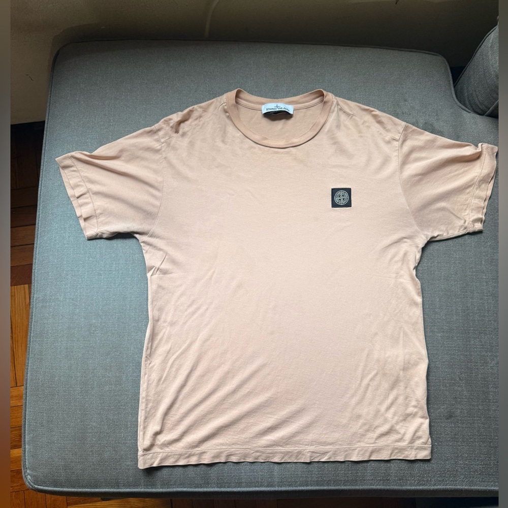 Stone Island Pale cream Crew Neck T-Shirt